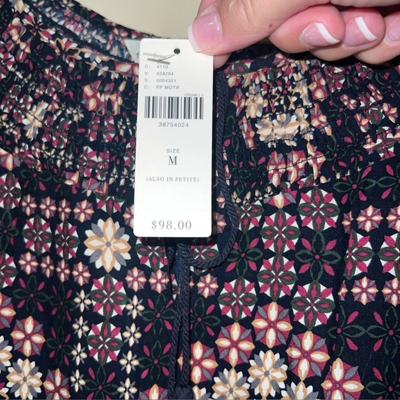 11.1 Tylho Anthropologie Patterned Blouse Medium NWT - Picture 3 of 4